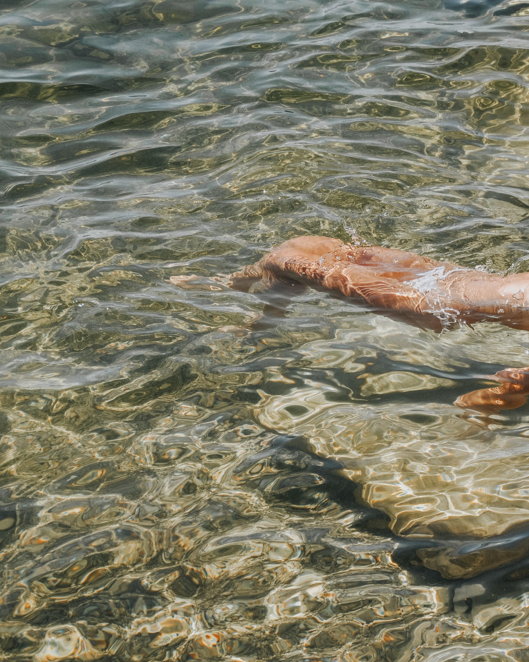 hand in river water