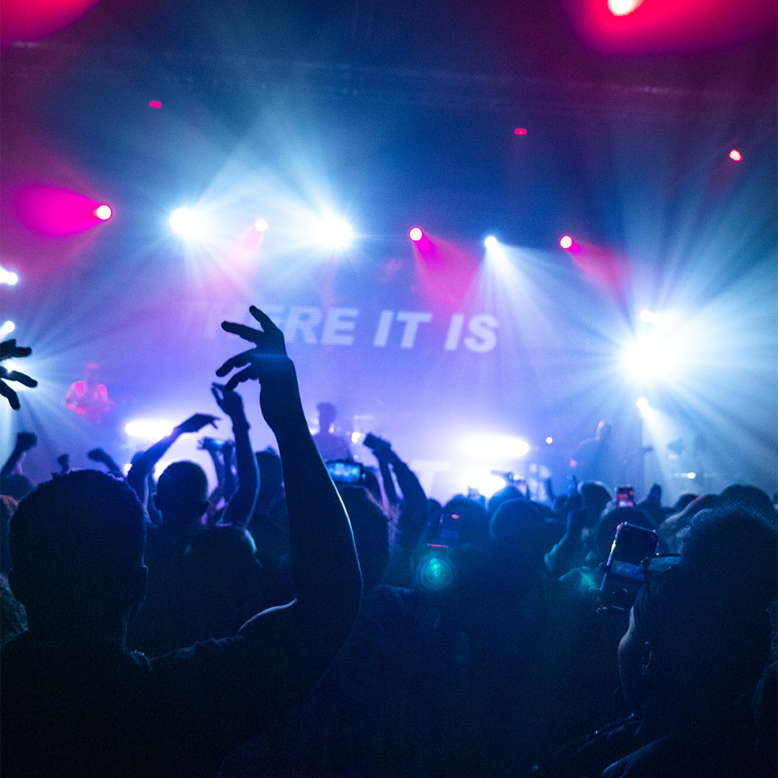 crowd and stage lights