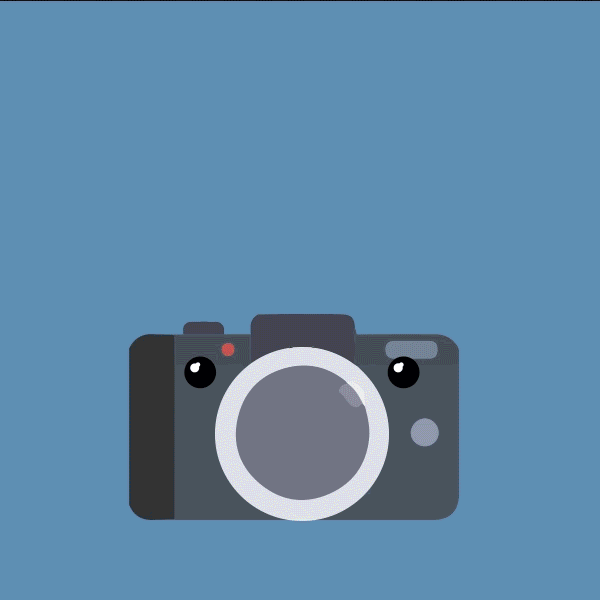 animation of a camera with eyes